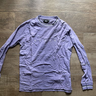 Maglietta maniche lunghe viola Stussy