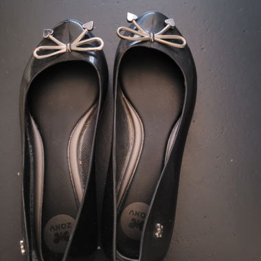 ZAXY Black waterproof ballerina flats
