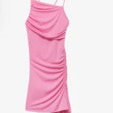 Robe asymétrique rose