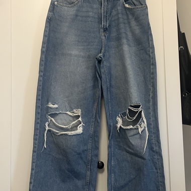 Ripped Straight-Leg Jeans