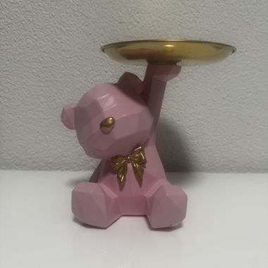 Statue Bär pink/gold