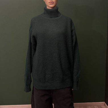 Maglione a Collo Alto Verde Scuro