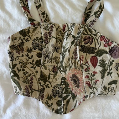 Floral tapestry crop top