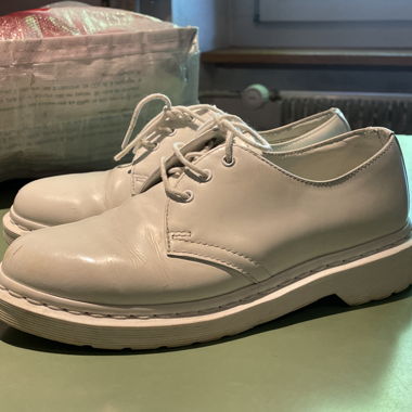 White Leather Dr Martens