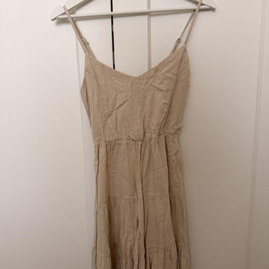 Beige Sleeveless Dress - Subdued