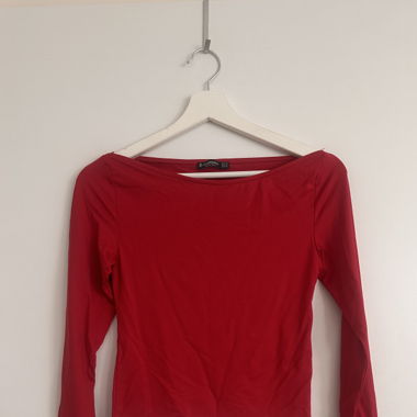 Red Boatneck Longsleeve