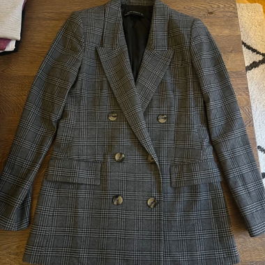 Blazer longline doppiopetto Zara Woman grigio a quadri