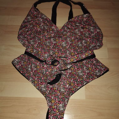 Floral Swimsuit with Tie Belt