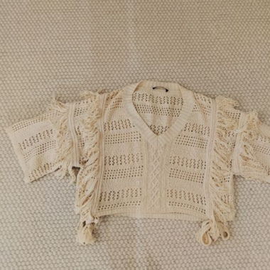 MaxMara Strickpullover Häkeloptik Grösse S beige