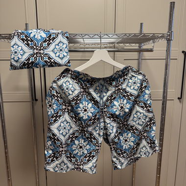 Costume da bagno Dolce & Gabbana con stampa Majolika blu