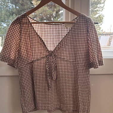 Sézane checked brown blouse size 40