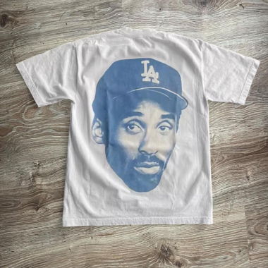 Y2k Kobe Bryant weißes Baggy-T-Shirt