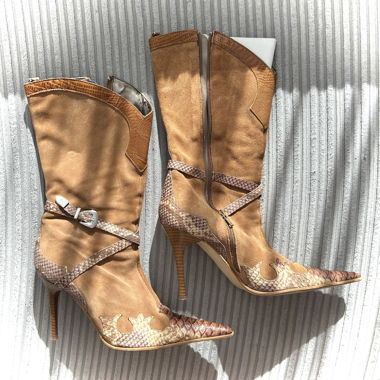 Cowboy-Stiefel Python Optik Grösse 39 made in Italy