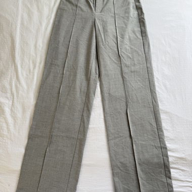 Pantalon à jambe large gris Pull&Bear