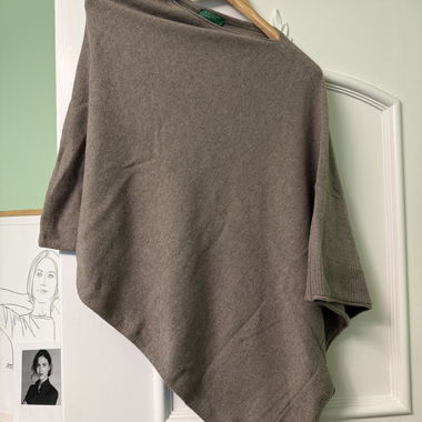 Benetton - Poncho marrone asimmetrico