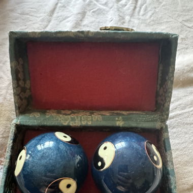 Klangkugeln, Yin und Yang, mit Etui, Vintage