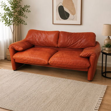 Cassina Maralunga Leather Sofa
