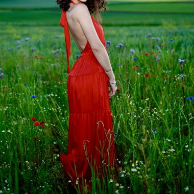 Zara langes rotes Kleid