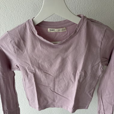 Cropped Langarmshirt in Lila