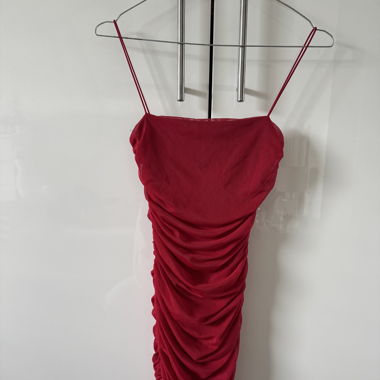Oh Polly Ruched Mini Dress Red