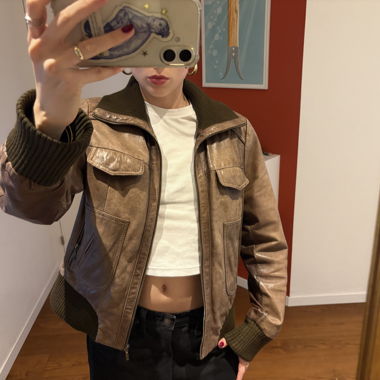 Yes or No vintage leather jacket