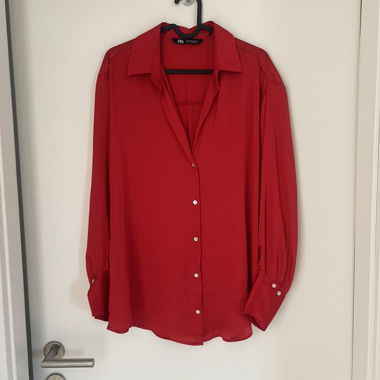 Camicia satinata rossa Zara