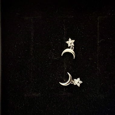 Boucles d'oreilles lune et étoiles