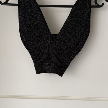 Pailletten-Crop-Top
