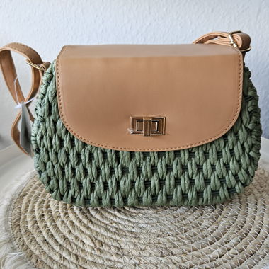 Sac bandouliere tresse verte