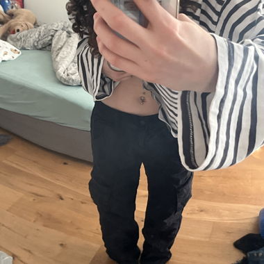 Cargos taille basse noirs