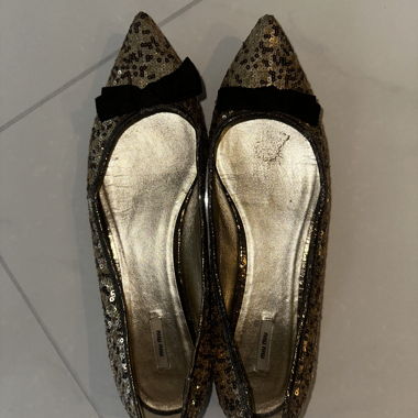 Miu Miu Glitter Ballerinas