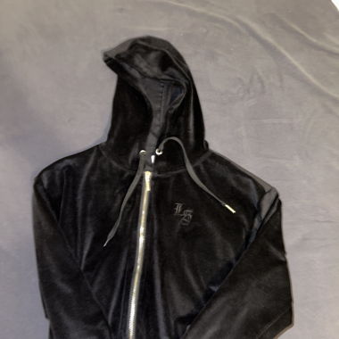 Schwarze Stoff Jacke
