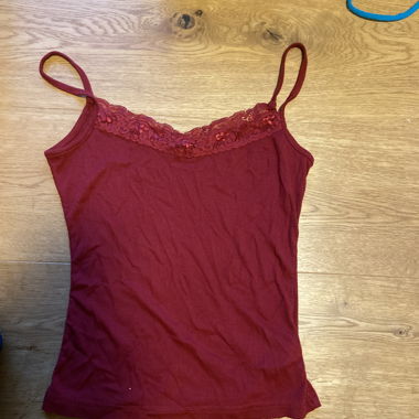 Red lace trim camisole