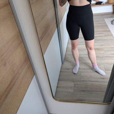 Black, short bike shorts