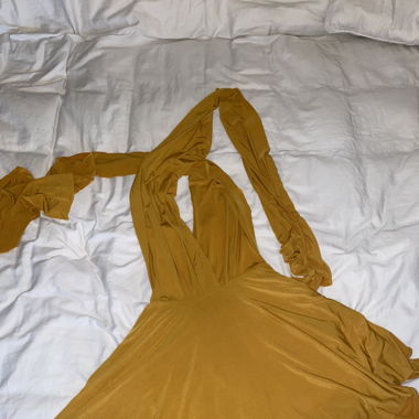 Mustard Yellow Wrap Dress