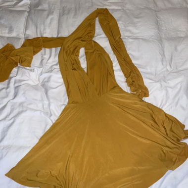 Mustard Yellow Wrap Dress