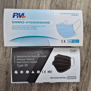 2 boxes medical disposable masks