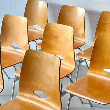 6 Stapelbare Stühle von Horgen Glarus, 60er Jahre 