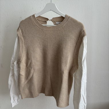 Maglia senza maniche MNG beige