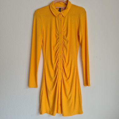 H&M Long Sleeve Dress Yellow