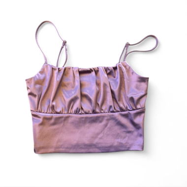 Purple Satin elegant Party croptop