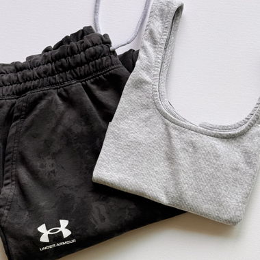 Bundle di Washed Sweatpants / canotta crop a coste
