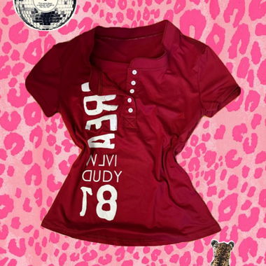 Bordeaux T-Shirt mit Print