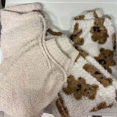 2 pantaloni in peluche