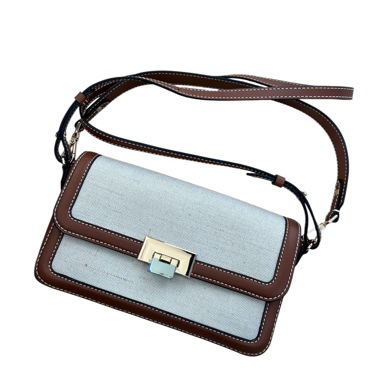 Sac bandoulière en cuir et toile