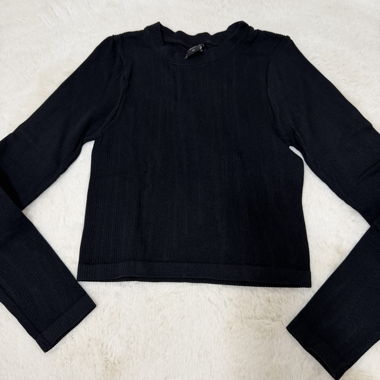 Black long-sleeve top Zebra size M