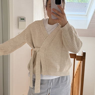 Strick-Cardigan in Beige 100% Baumwolle