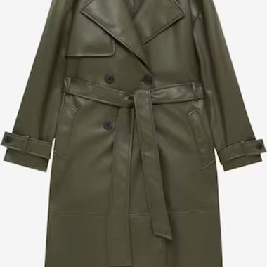 Leather trench coat