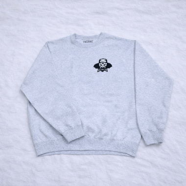 Streetwear Skull Oversize Sweatshirt Grey - L