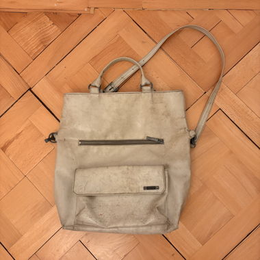 Graue Shopper-Tasche mit Schulterriemen